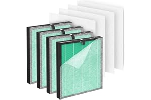 SAKEGDY HY4866 Replacement Filters, 4 H13 True HEPA & Extra 4 Pre-Filter for MORENTO HY4866, Pureborne HY4866, WESTHEY HY4866