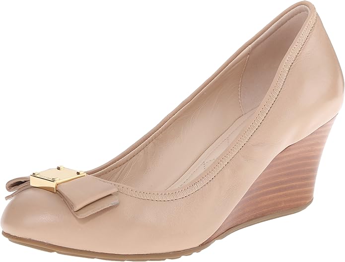 adair leather bow wedge
