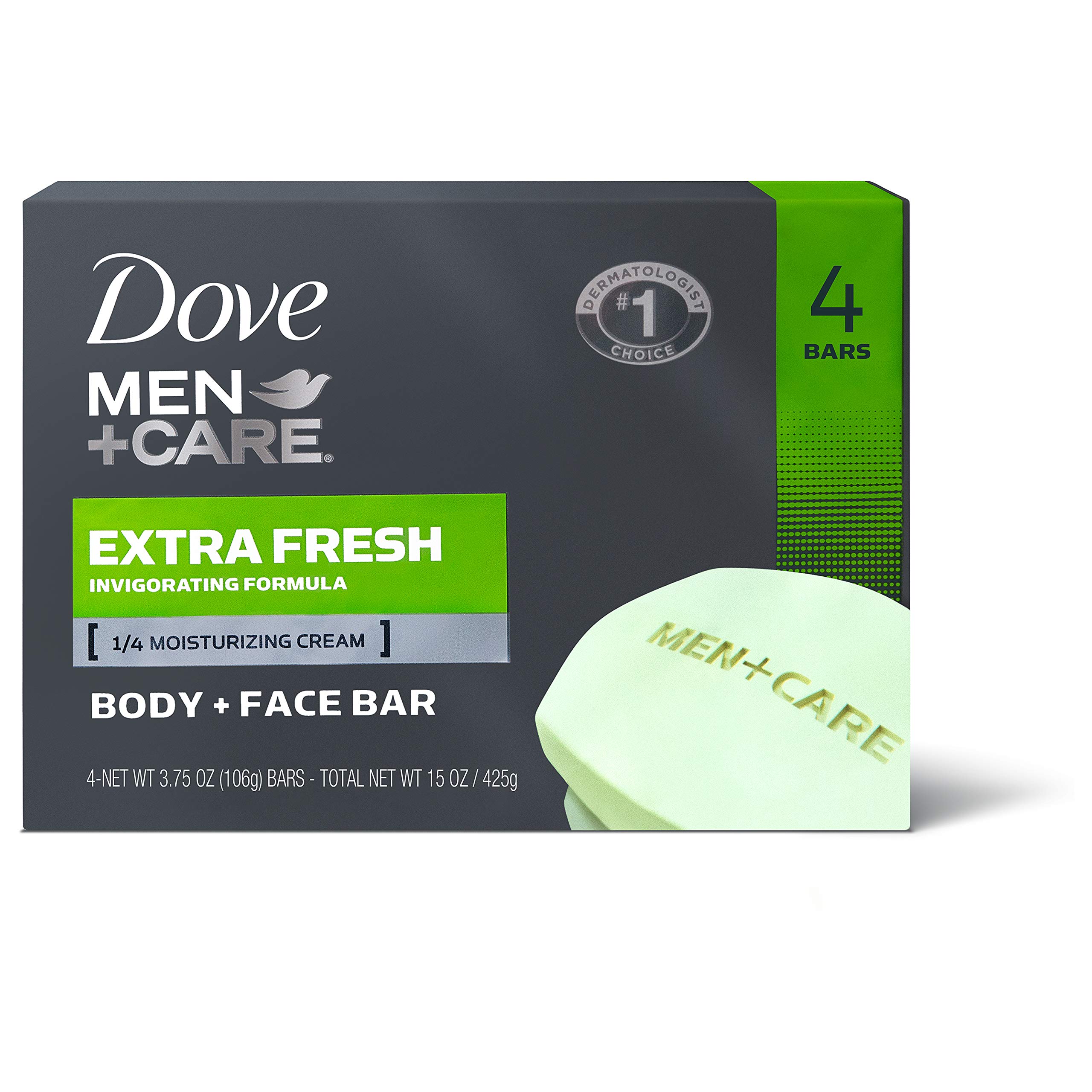 Dove Men + Care Body And Face Bar Extra Fresh 4 Ounce 4 Count