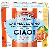 San Pellegrino CIAO! Flavoured Italian Sparkling Water, Dash of Real Fruit Juice*, 15 Calories with a Pinch of Sicilian Salt,