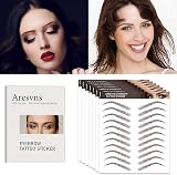Aresvns 4D Eyebrow Tattoo Stickers 77 Pairs Brown Waterproof Lasting 3-5 Days view 3