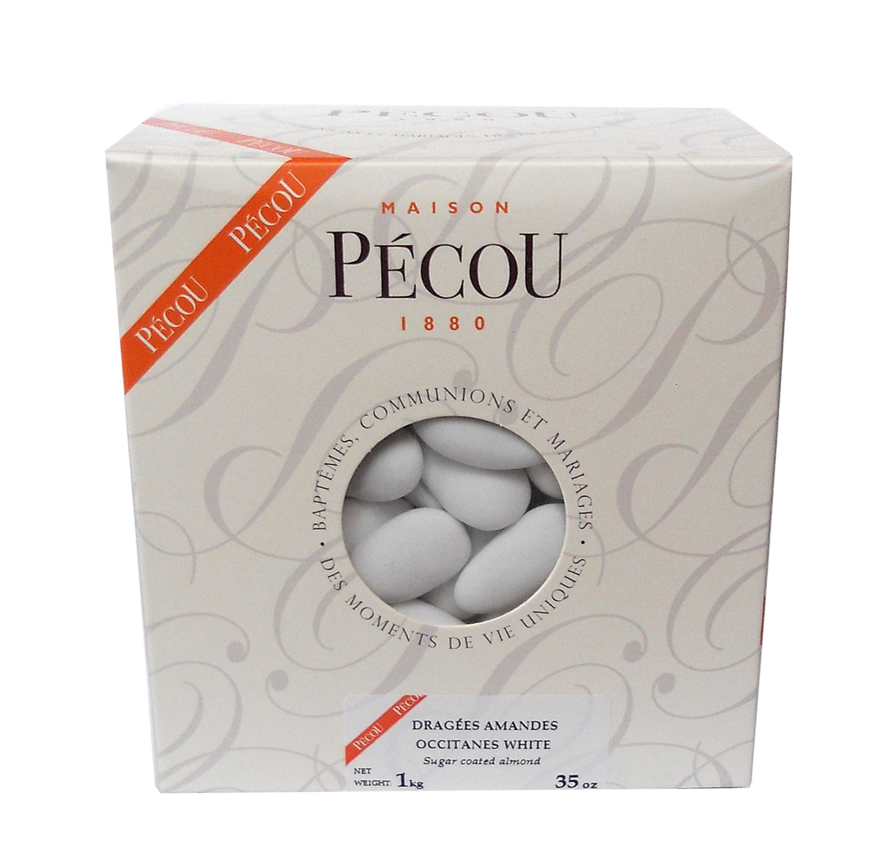 French Avola Almond Dragees (French Jordan Almonds), White