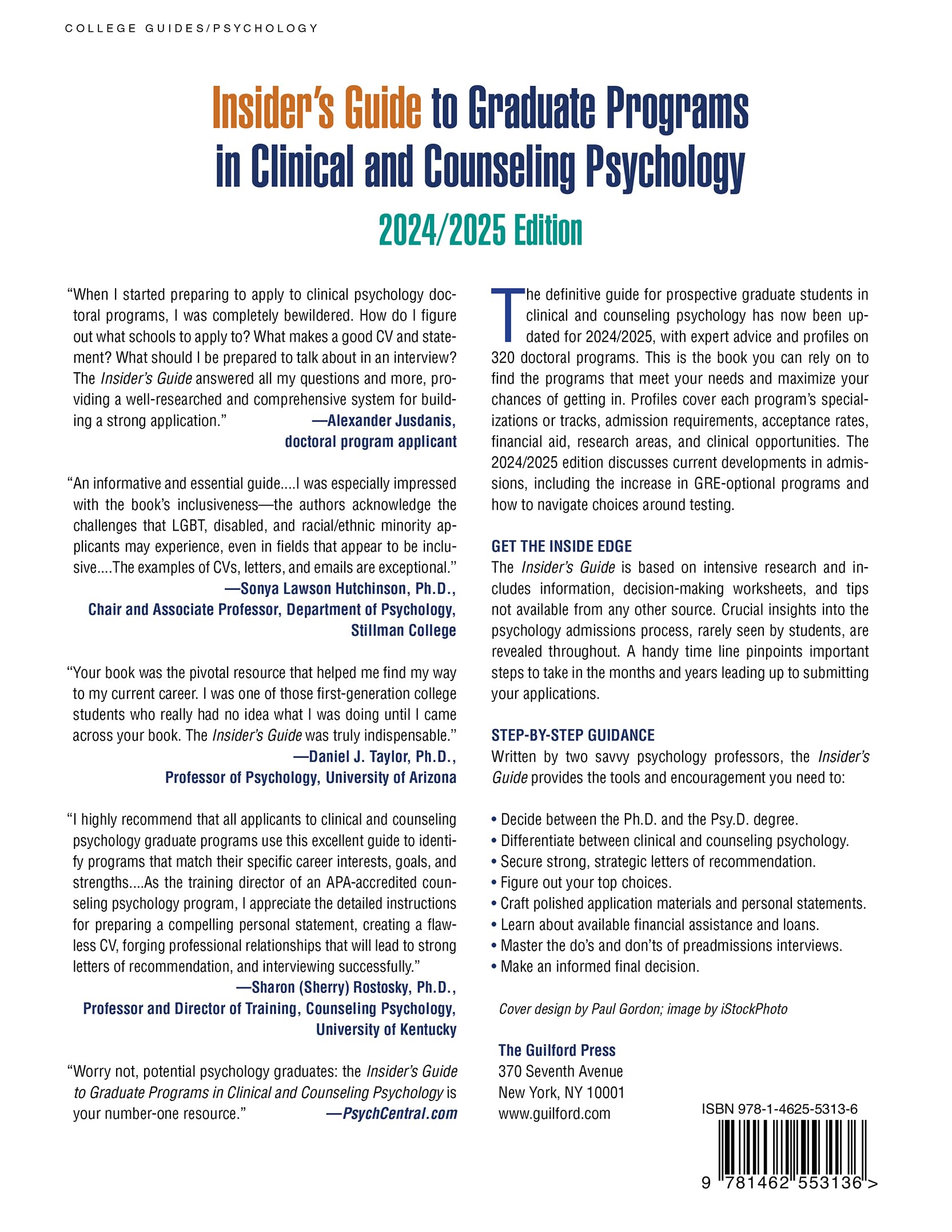 Insider's Guide to Graduate Programs in Clinical and Counseling Psychology: 2024/2025 Edition