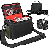 Camera Carrying Bag, Anti-Shock Camera Case Bag with Water-resistant Rain Cover Compatible for Canon EOS R50 M50 Powershot SX540 SX70, Nikon Coolpix L340 B700 P610, Panasonic LUMIX, Sony a6100 a6400