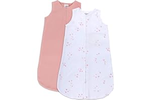 ELY'S & CO. Baby Wearable Blanket - Cotton Sleep Sack 0-3,3-6, 6-12, 12-18 Months - 2 Pack Set for Baby Boy and Girl, Pink, Blue & Grey