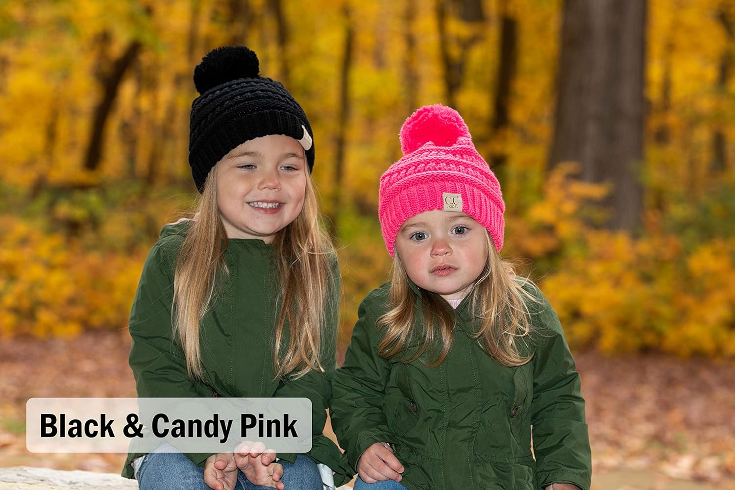 Kids Pom Beanie - Indi Pink (Faux Fur pom): Clothing