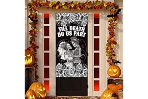 AISOSIKS Till Death Do Us Part Door Banner, Till Death Do Us Part Wedding Decorations, Till Death Do Us Party Bachelorette Decorations, Halloween Bachelorette Wedding Engagement Party Decorations