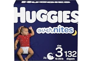 HUGGIES Overnites Nighttime Baby Diapers, Size 3, 132 Ct