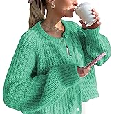 Flygo Women's Cardigan Sweater 2024 Fall Winter Chunky Long Sleeve Button Open Front Knit Solid Loose Cardigans Sweaters