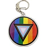 Applicable Pun Safe Space Progress Pride Flag LGBTQ POC Transgender Flag - 2 inch Acrylic Keychain with Clasp