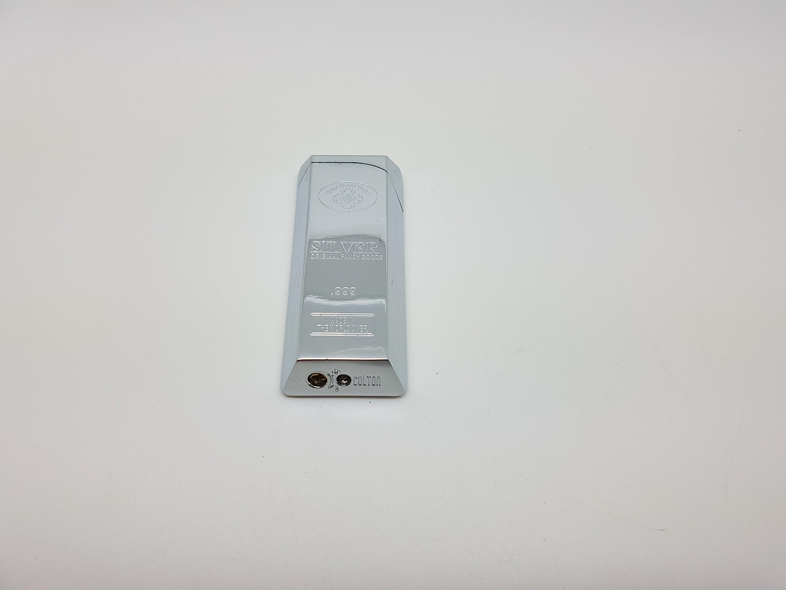 Stylish Silver Bar Metal Lighter, Jet Flame, Windproof, Electronic, Gas Lighter, Green Flame