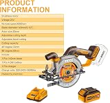 Ingco 20V 140mm Circular Saw Brushless 6300RPM 50mm Depth with Battery Charger view 6