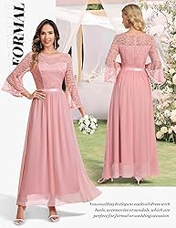 Wedtrend Women's Prom Dress Bell Sleeve Long Formal