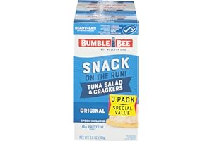 Bumble Bee Snack On The Run Tuna Salad with Crackers Kit, 3.5 oz (Pack of 3) - Ready to Eat, Spoon Included - Wild Caught Tuna - Shelf Stable & Convenient Protein Snack