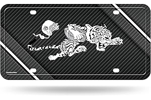 UNIQUELY ORIGINAL STORE Uniquely Original NFL Football Cincinnati Bengals Retro Carbon Fiber Design Metal Auto Tag 6" x 12" - Great for Truck/Car/SUV