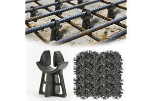 Strasee 500Pcs 1-3/16" Snap Rebar Chairs Plastic Rebar Chair Heavy Duty Fit 3-5 Size Anti Rust Solid Construction for Concrete M076