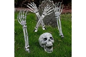 Vorriop Skeletons Halloween Decor，5pcs Skull Arm Set Lawn Stakes Garden Halloween Skeleton for Outdoor Yard Garden Graveyard