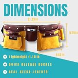 Tucano 11 Pocket Leather Tool Belt Carpenter Quick Release Work Holder Builder view 3