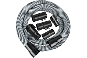 CMXZVBE38804 1-7/8" x 10-Ft Shop Vacuum Hose Kit, Industrial Wet Dry Vac Locking Vacuum Hose, Fits Most 1-7/8 in Wet/Dry Vacu