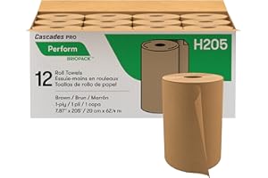 Cascades PRO Perform Briopack Roll Paper Towels 1-Ply – 205 ft, 100% Recycled & FSC Certified, Compact Case for SMB & E-Comme