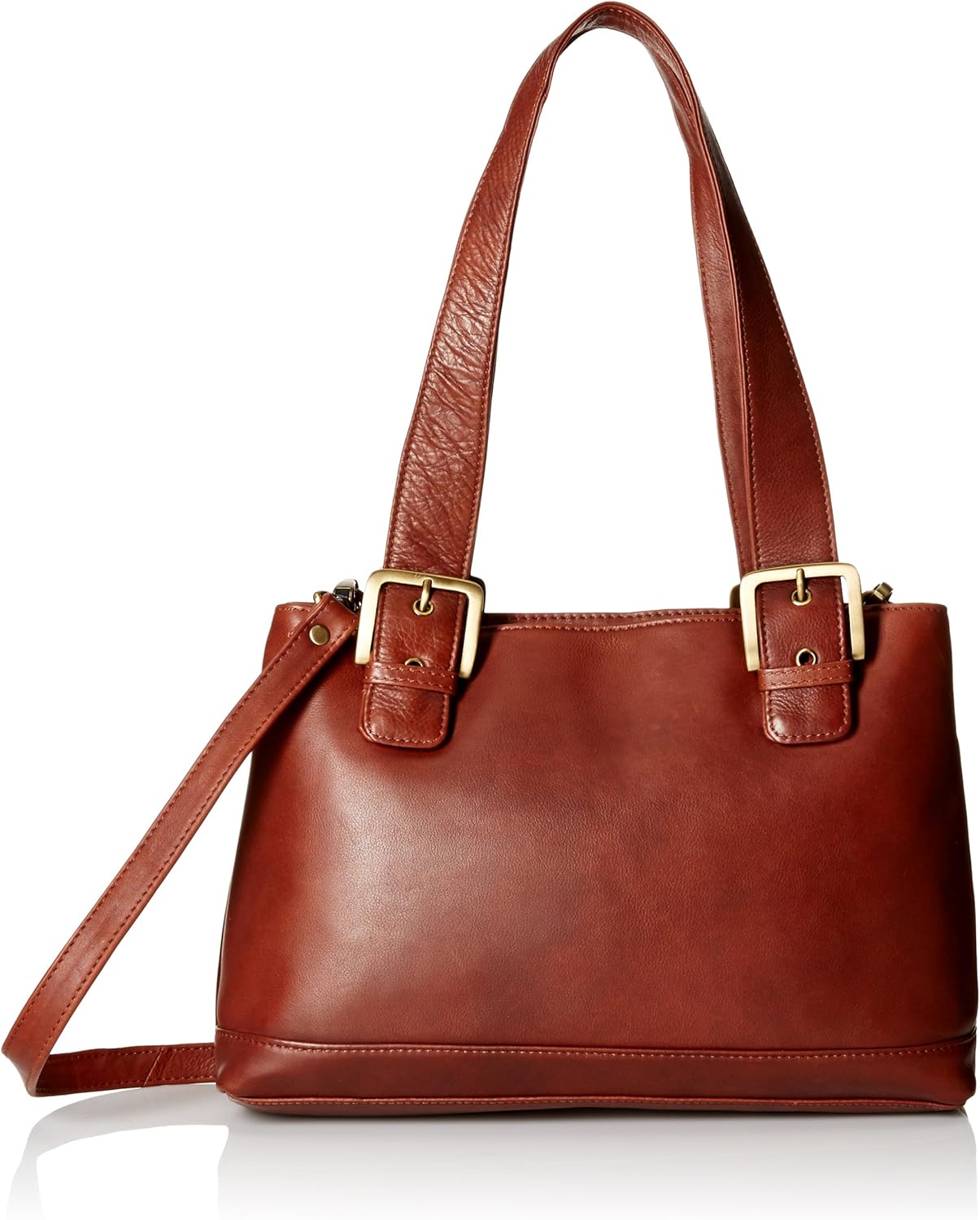 Visconti Womens Large Leather Shoulder Handbag/Messenger Bag, Brown