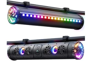 Ehaho UTV Sound Bar,27 Inch Stereo Sound System Bluetooth with RGB Lights,700W Stereo Amplified Powersports UTV Speakers,IP66