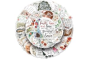 HYTTROLLY 50Pcs Christian Stickers - Inspirational Jesus Stickers - Waterproof, Fade-Resistant Bible Verse Stickers - Christian Stickers for Water Bottles, Journaling, Kids, Women, Men