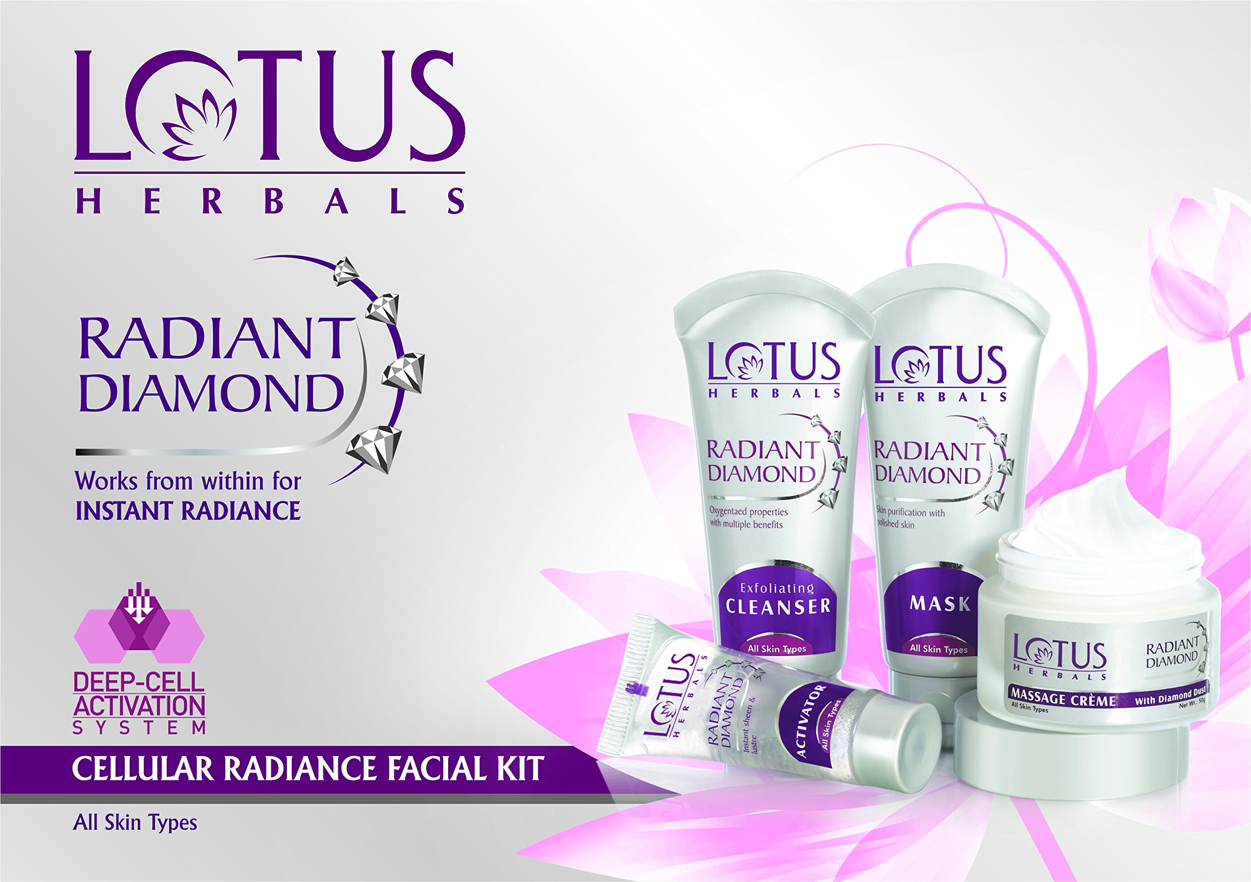 Lotus Herbals Radiant Diamond Cellular Glow Facial Kit Buy Online in