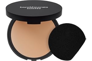 bareMinerals Barepro Skin-Perfecting Powder Foundation, Matte Pressed Powder Foundation Full Coverage with Plant-Based Squalene, Oil Control, Vegan