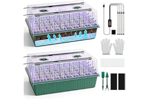 BlumWay 120-Cell Self-Watering Seed Starter Tray with Grow Light, 1-24H Timer, Seed Starter Kit with 4.02" Humidity Dome, See
