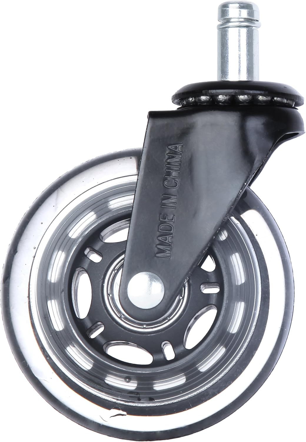 Finnhomy Office Chair Caster 3'' Wheels Hardwood Floor Wheels Replacement Set of 5 Gaming Swivel Chair casters Rolling Desk Chair Casters Durable Rolling Smooth Heavy Duty Black: Furniture & Decor