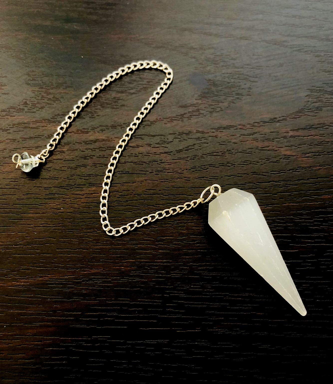 crystalmiracle Selenite Dowser Pendulum Crystal Healing Reiki Feng Shui Gift Psychic Energy Handcrafted Wellness
