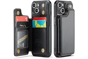 Vinich for iPhone 13 Wallet Case with Card Holder, RFID Blocking for iPhone 13 Case for Women Men, Durable Kickstand Shockproof Phone Case for iPhone 13, Black