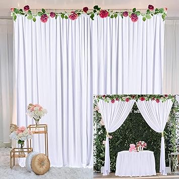cortina de telon de fondo blanco para fiestas bodas baby shower cumpleanos fotografia nupcial ducha drapeado fotoshoot telon de fondo cortinas con
