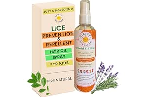 Natural Lice Prevention and Repellent Spray for Kids Hair – Made with Essential Oils, Detangles and Conditions, Only 5 Oil Ingredients – Tea Tree, Rosemary, and Lavender Oils by Ella’s Kids