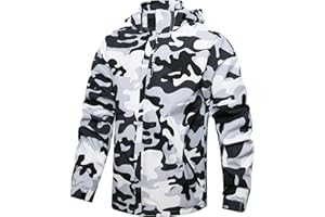 Hikevitang Men's Lightweight Waterproof Rain Jacket,Shell Hooded Outdoor Raincoat Hiking Windbreake jacket