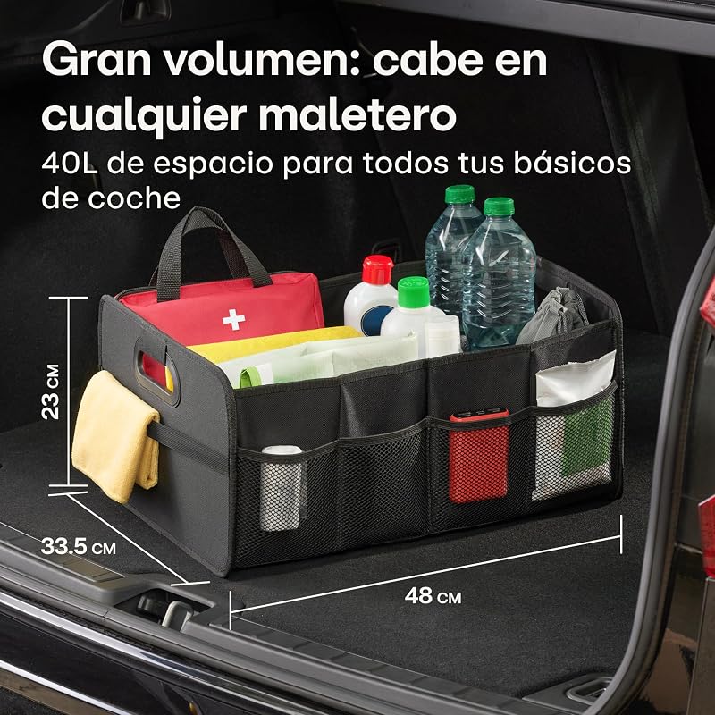 Organizador Maletero Plegable 40 L – Caja para Maletero de Coche