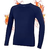 Roadbox Boys Compression Thermal Shirt - 1-2 Pack Youth Long Sleeve Fleece Base Layer Undershirts Football Baseball