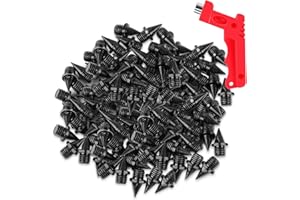 AUGSUN 110pcs 1/4inch Stainless Steel Track and Cross Country Spikes with Spike Wrench, Replacement Spikes for Sprint Sports Short Running Shoes…