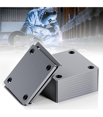 thumbnail image 2 of Sidco Supply 6x6 Weldable Square Steel Metal Baseplate Laser Cut A36 Steel Plate 6mm Thick, 1 2 of 14
