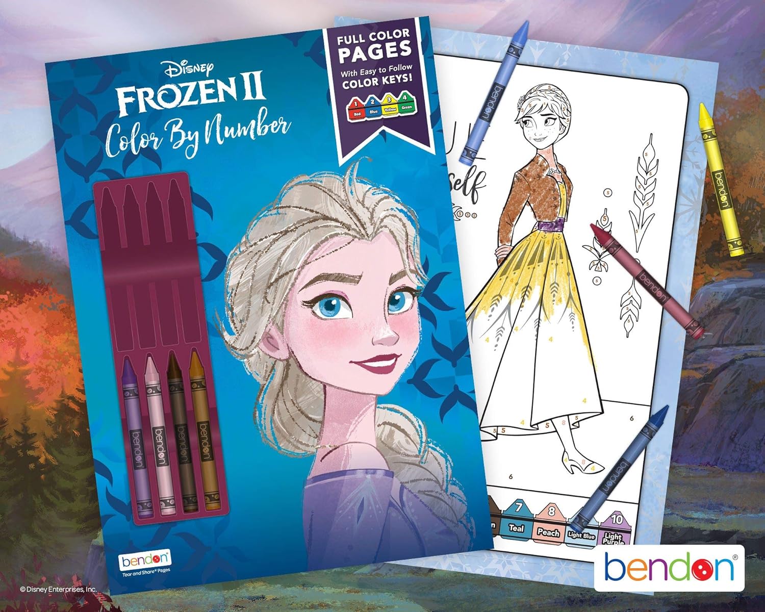 pix Color By Number Frozen 2 disney frozen 2 elsa 32 page color by number activity book with 8 crayons 45824 bendon