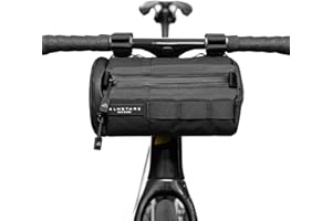 ALMSTHRE Signature Bar Bag – Midnight Black | Hard-Shell Bike Handlebar Bag with Waterproof Zippers & Adjustable Straps | Lightweight Bicycle Handlebar Bag, Compatible with Road, Gravel & MTB Bikes