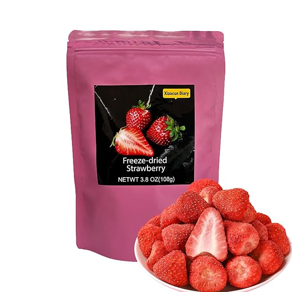XIAOCUN DIARY, FREEZE DRIED WHOLE STRAWBERRIES, FRUITS SNACKS...