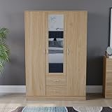 Vida Designs Riano 3 Door Mirrored Wardrobe with Shelf & Hanging Rail view 3