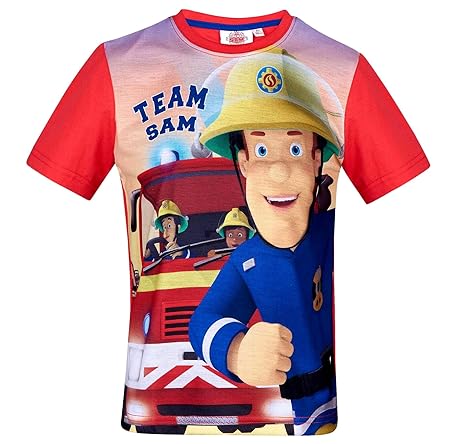 Feuerwehrmann Sam T-Shirt Jungen Rundhalsausschnitt