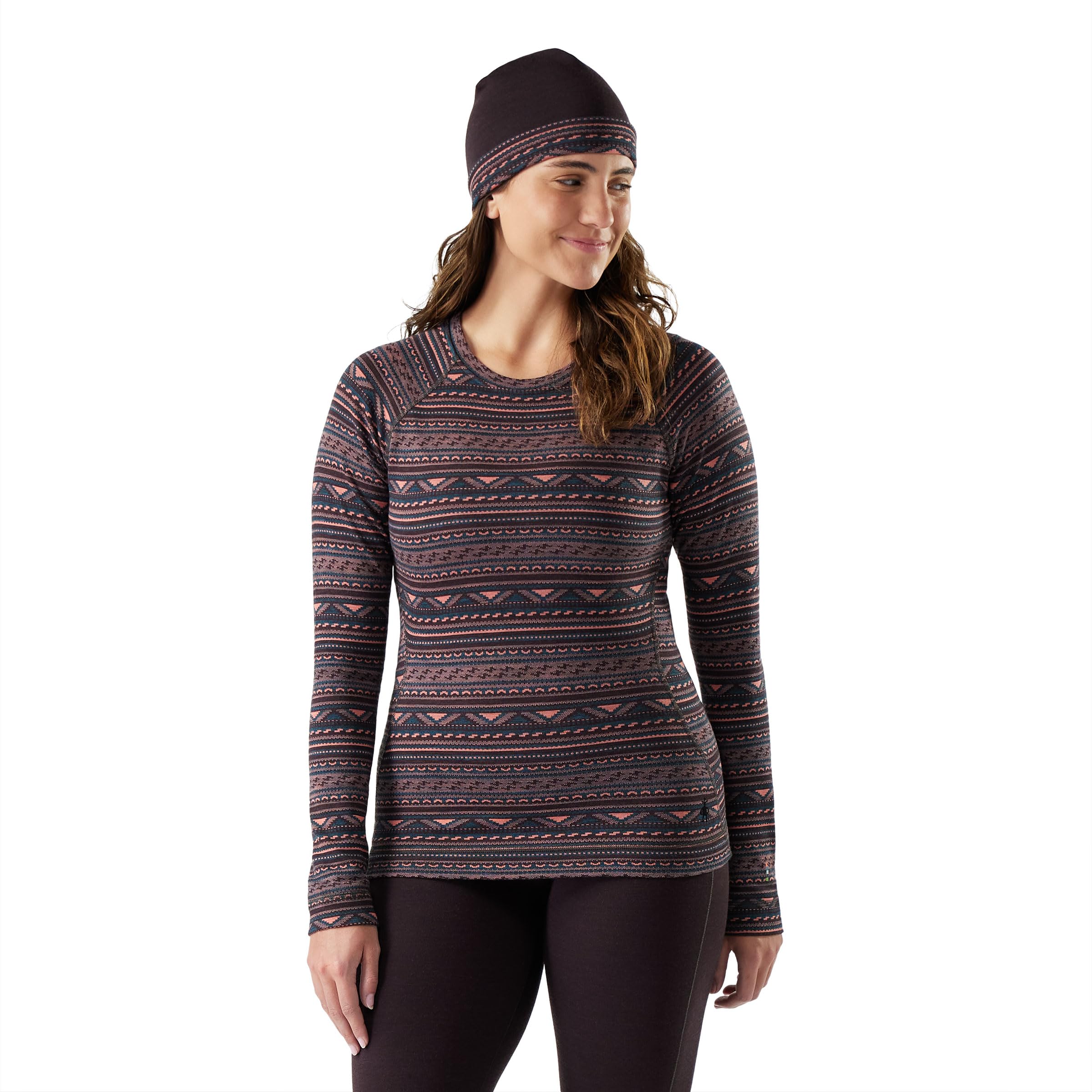 SmartWool Womens Merino 250 Base Layer Crew, Coral Reef Summit Soul, Small Image