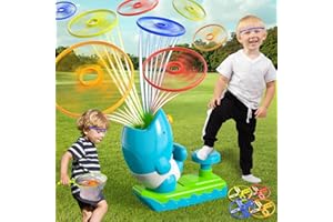 KukuFun Outdoor Toys for Kids Boys Ages 3-5 4-8, Flying Disc Launcher Outside Toys Gifts for 3 4 5 6 7 8 Year Old Kids, Ideas