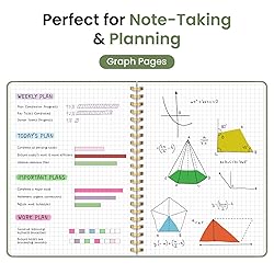 Taja Graph Spiral Journal Notebook for Women