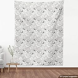 Lunarable Sketch Fabric by The Yard, Grayscale