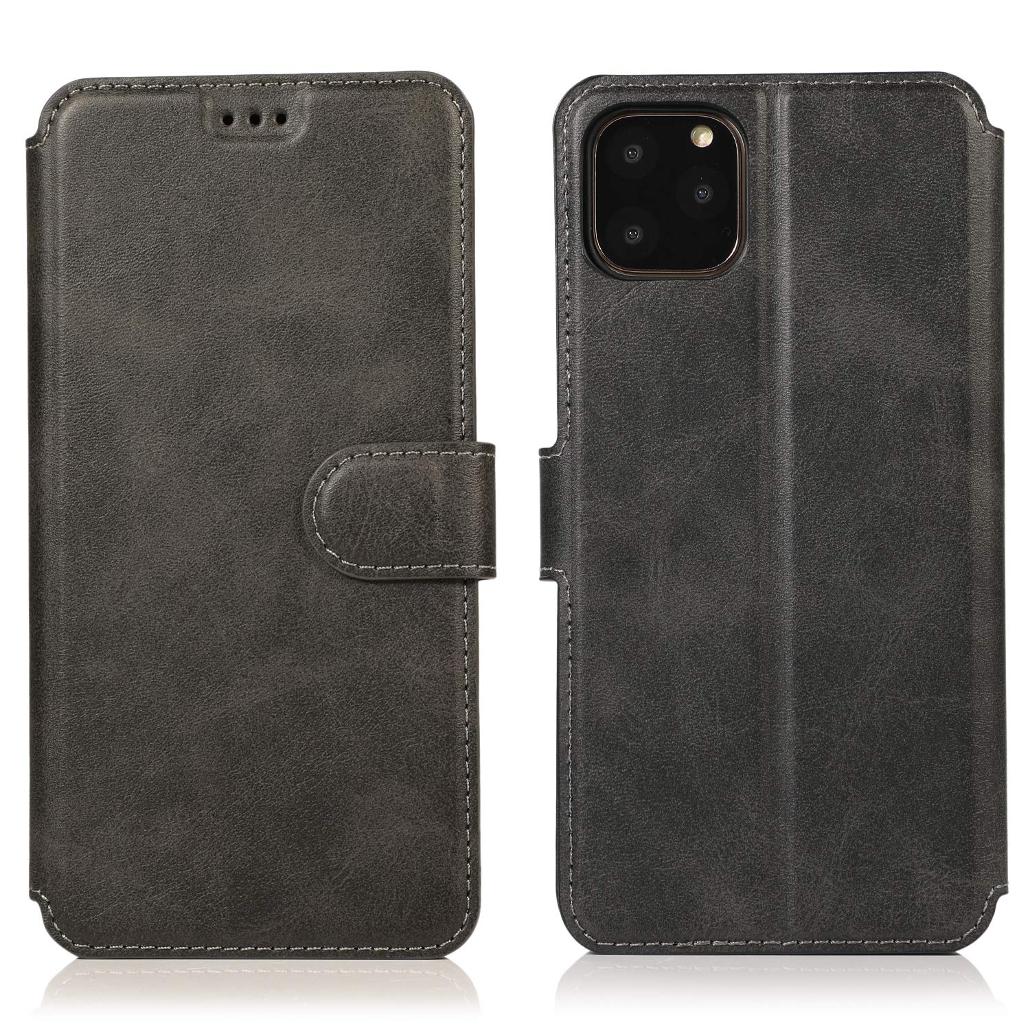 QLTYPRI Case for iPhone 11 Pro, Premium PU Leather Simple Wallet Case with Card Slots Kickstand Magnetic Closure Shockproof Flip Cover for iPhone 11 Pro - Black